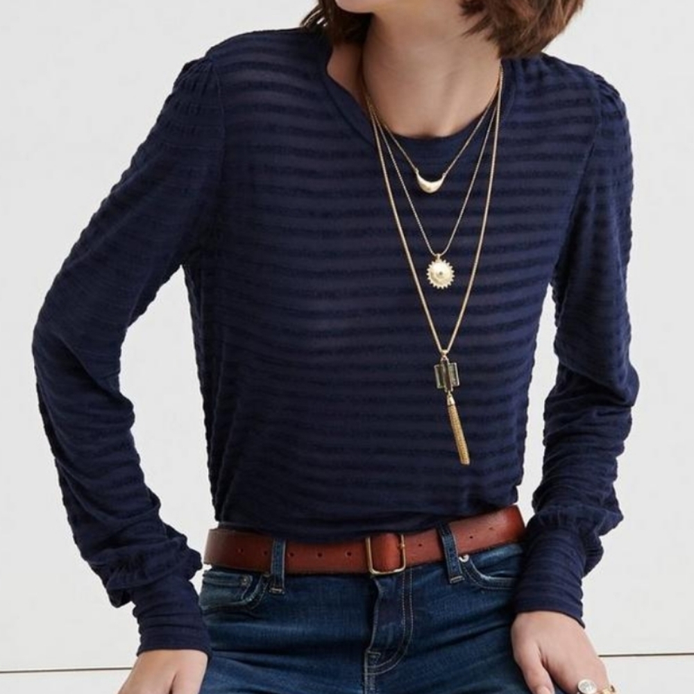 Lucky Brand Longsleeve Blue Shirt Size XS - Picture 2 of 6